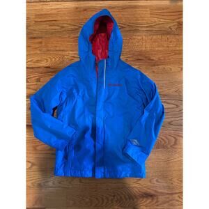 Kids Columbia Bright Blue and Red windbreaker jacket size 6